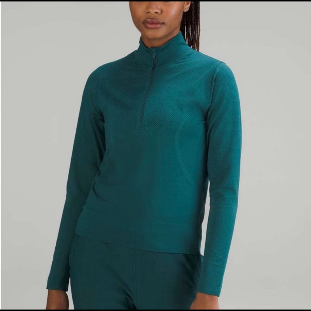 Lululemon Swiftly Relaxed Half Zip green Jasper/ocean size 6